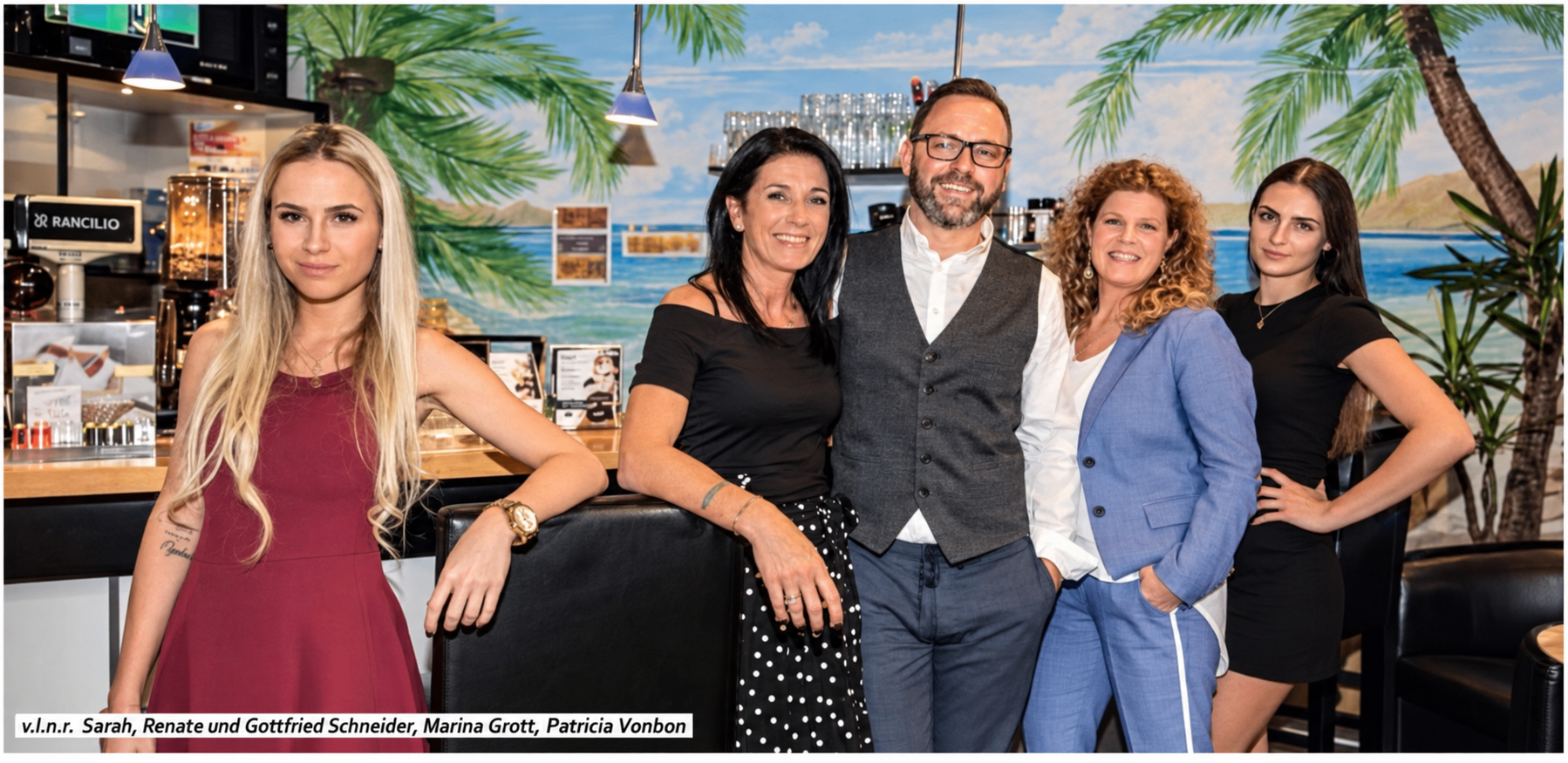 Das Team von WELCOME SUN Schneider: Sarah, Renate und Gottfried Schneider, Marina Grott, Patricia Vonbon